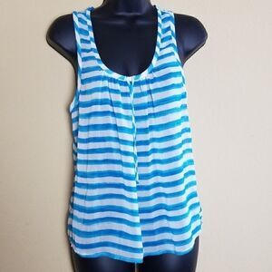 Caslon Sheer Striped Tank Top